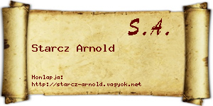 Starcz Arnold névjegykártya